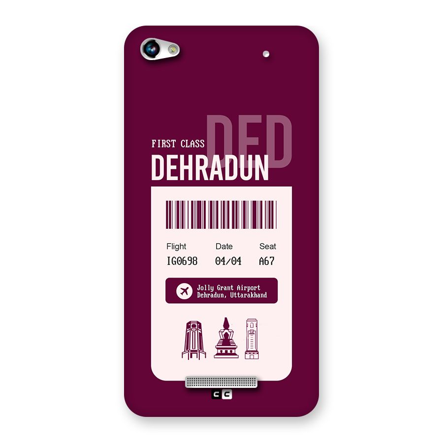 Dehradun Boarding Pass Back Case for Canvas Hue 2 A316