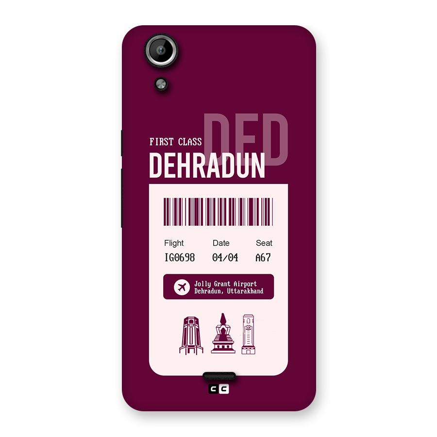 Dehradun Boarding Pass Back Case for Canvas Selfie Lens Q345
