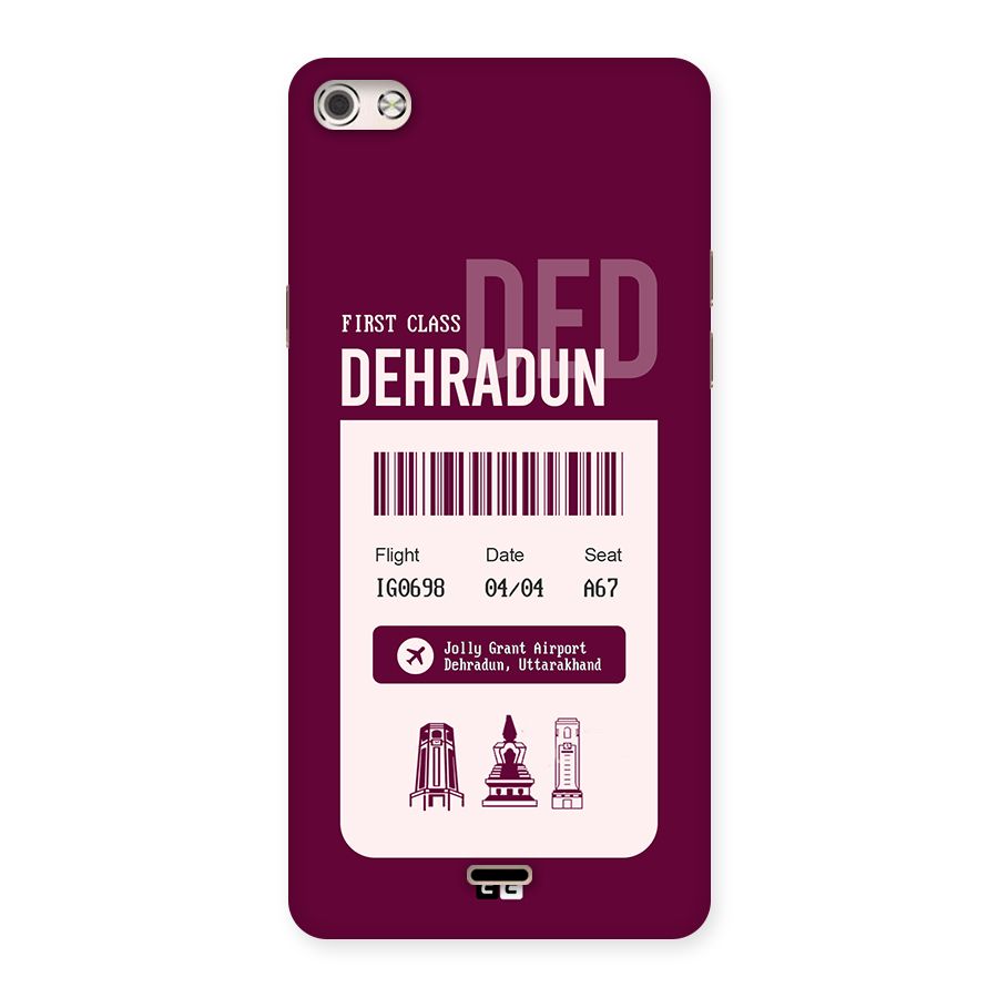 Dehradun Boarding Pass Back Case for Canvas Silver 5