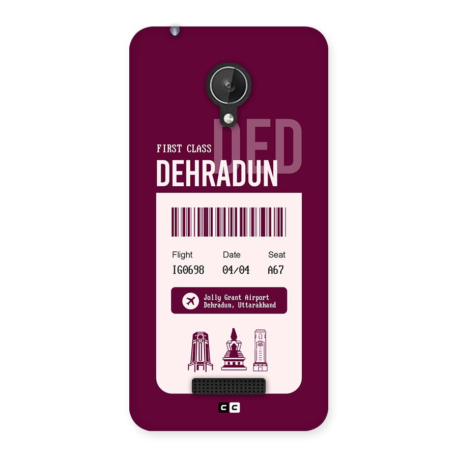 Dehradun Boarding Pass Back Case for Canvas Spark Q380