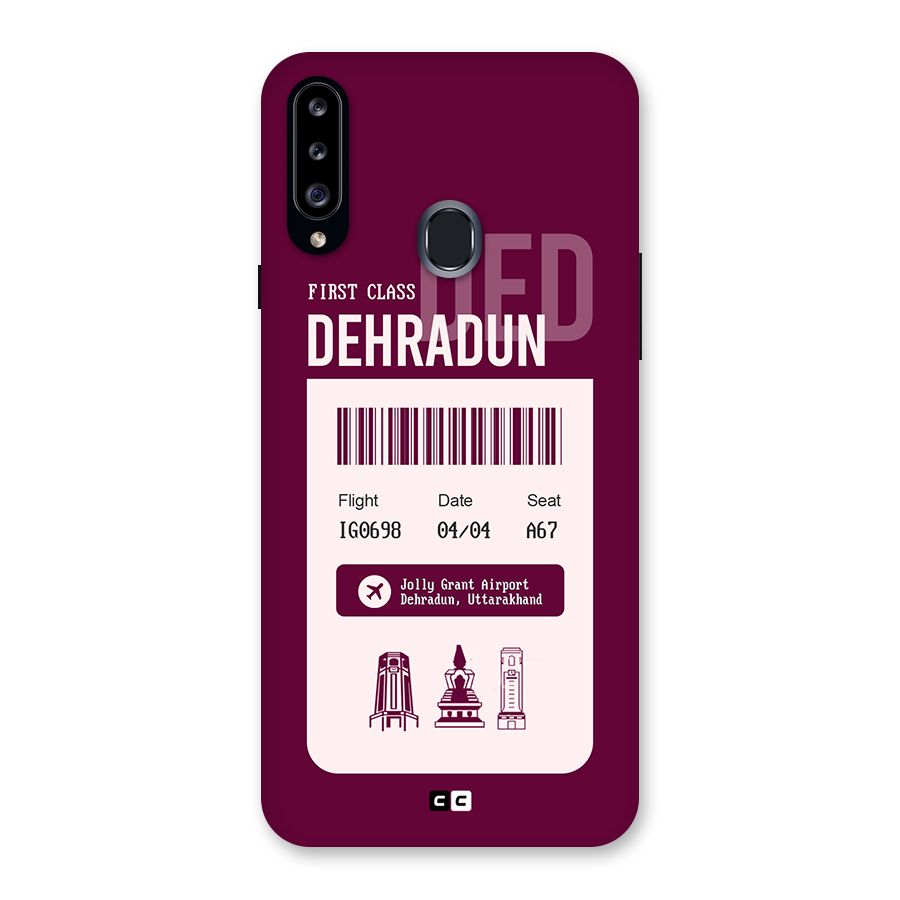 Dehradun Boarding Pass Back Case for Galaxy A20s