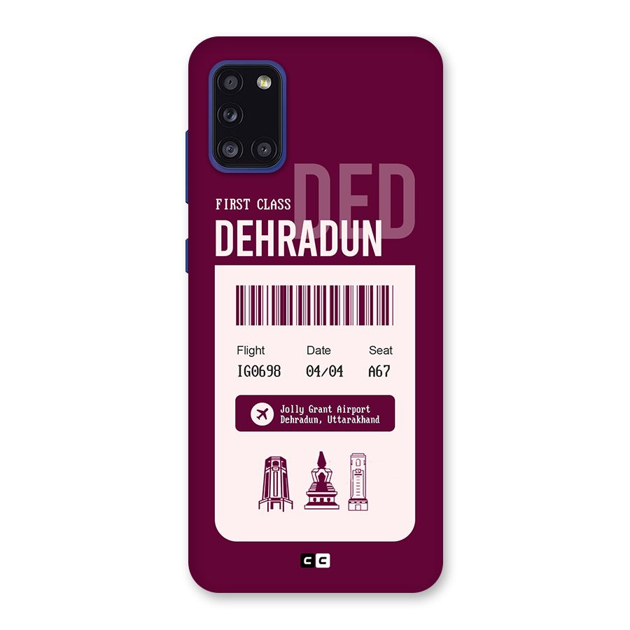 Dehradun Boarding Pass Back Case for Galaxy A31