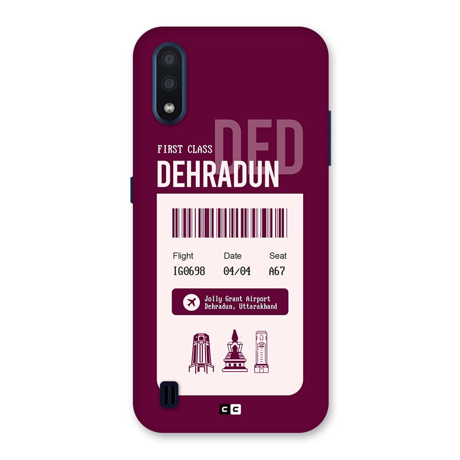 Dehradun Boarding Pass Back Case for Galaxy M01