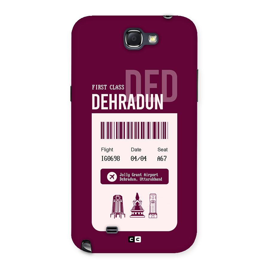 Dehradun Boarding Pass Back Case for Galaxy Note 2