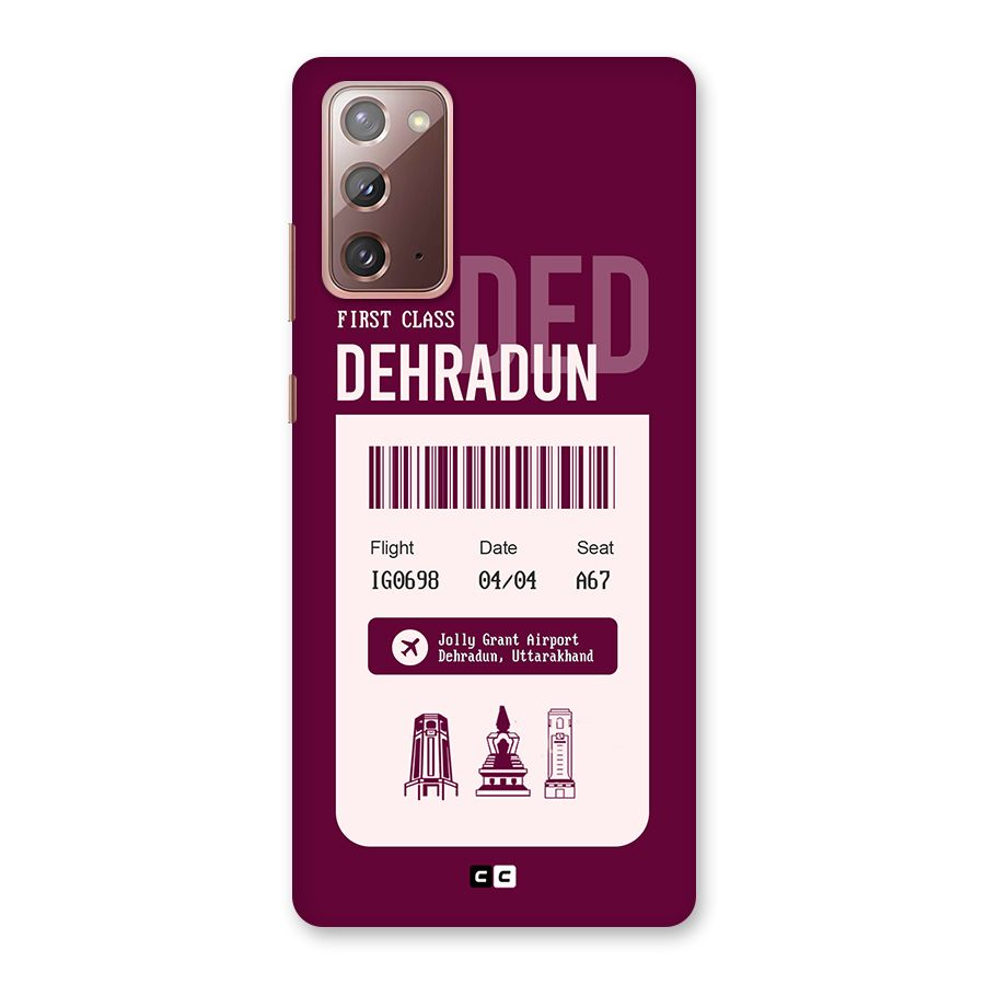 Dehradun Boarding Pass Back Case for Galaxy Note 20