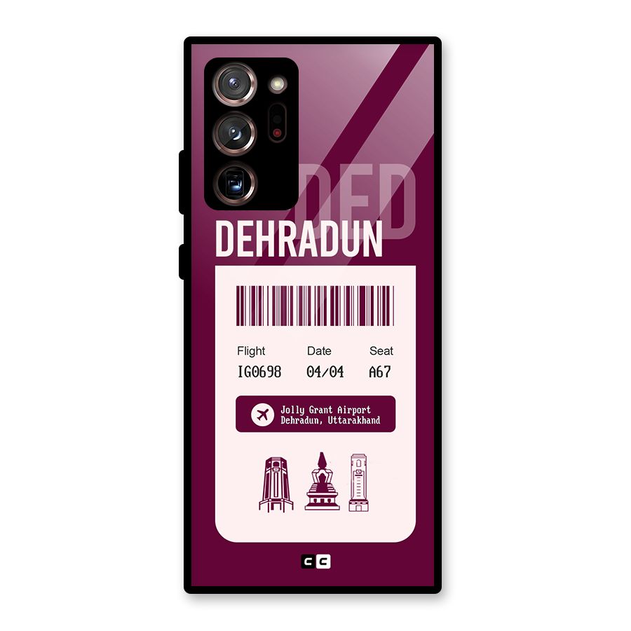 Dehradun Boarding Pass Glass Back Case for Galaxy Note 20 Ultra 5G