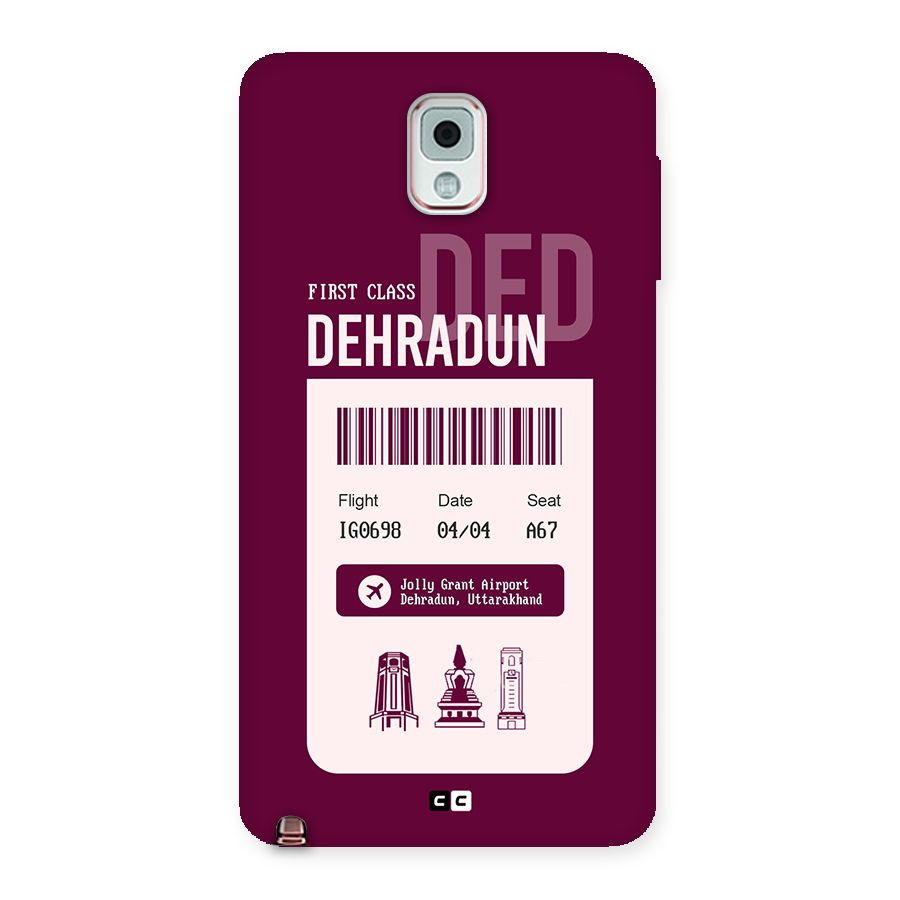 Dehradun Boarding Pass Back Case for Galaxy Note 3