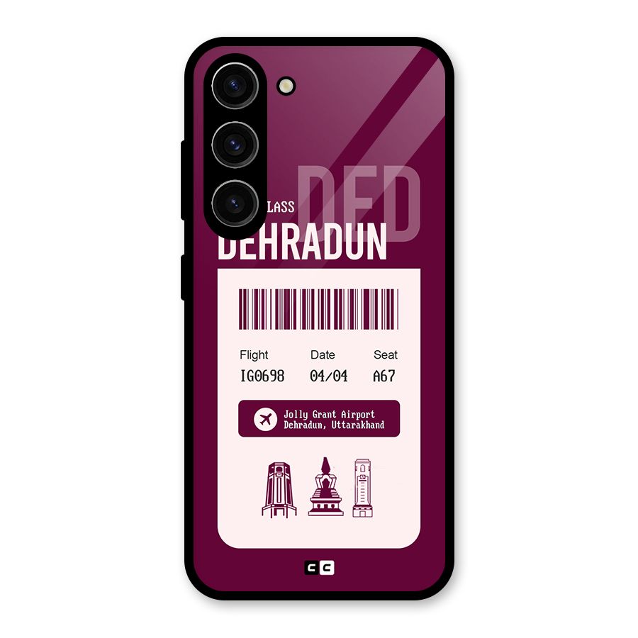 Dehradun Boarding Pass Glass Back Case for Galaxy S23