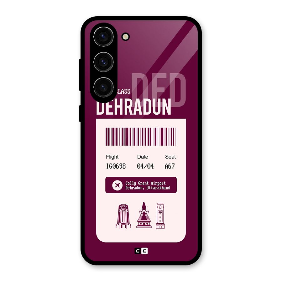 Dehradun Boarding Pass Glass Back Case for Galaxy S23 Plus