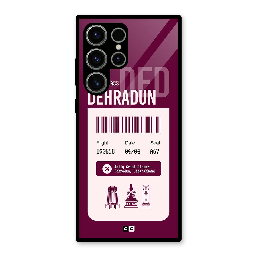 Dehradun Boarding Pass Glass Back Case for Galaxy S23 Ultra