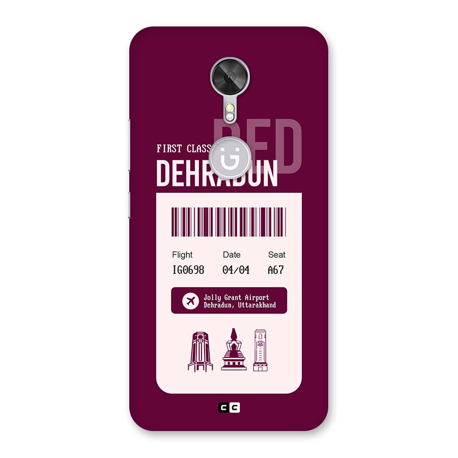 Dehradun Boarding Pass Back Case for Gionee A1
