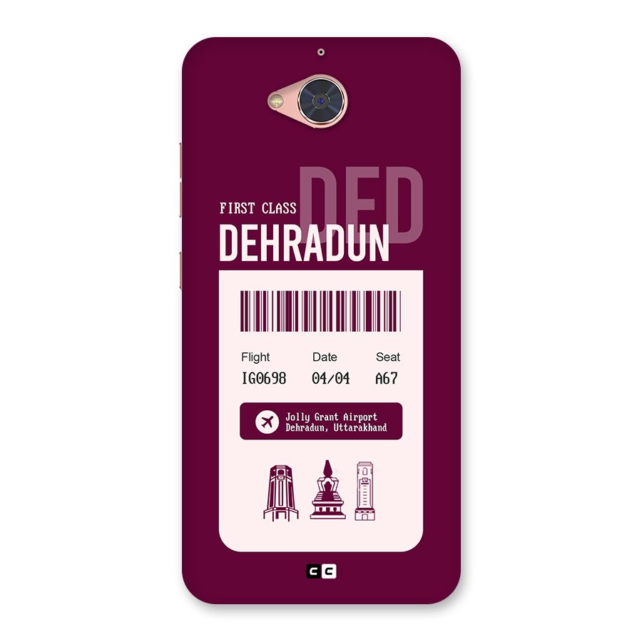 Dehradun Boarding Pass Back Case for Gionee S6 Pro