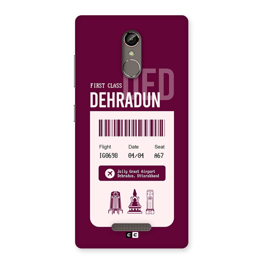 Dehradun Boarding Pass Back Case for Gionee S6s