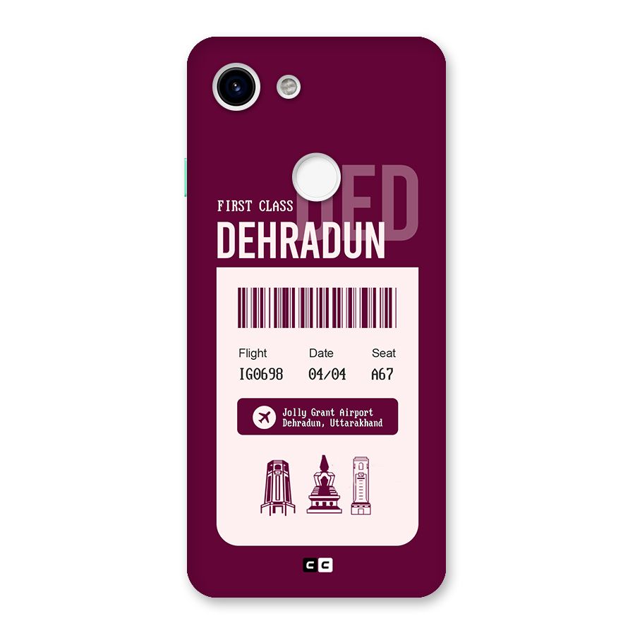 Dehradun Boarding Pass Back Case for Google Pixel 3