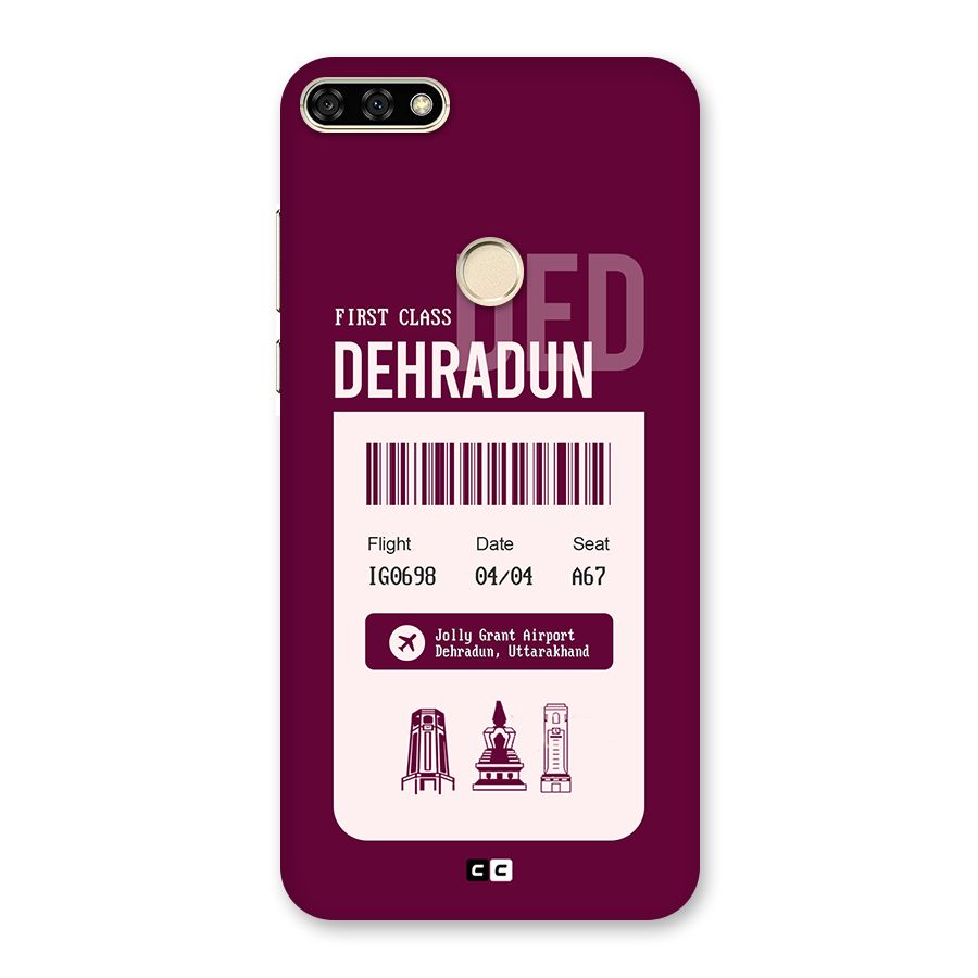 Dehradun Boarding Pass Back Case for Honor 7A