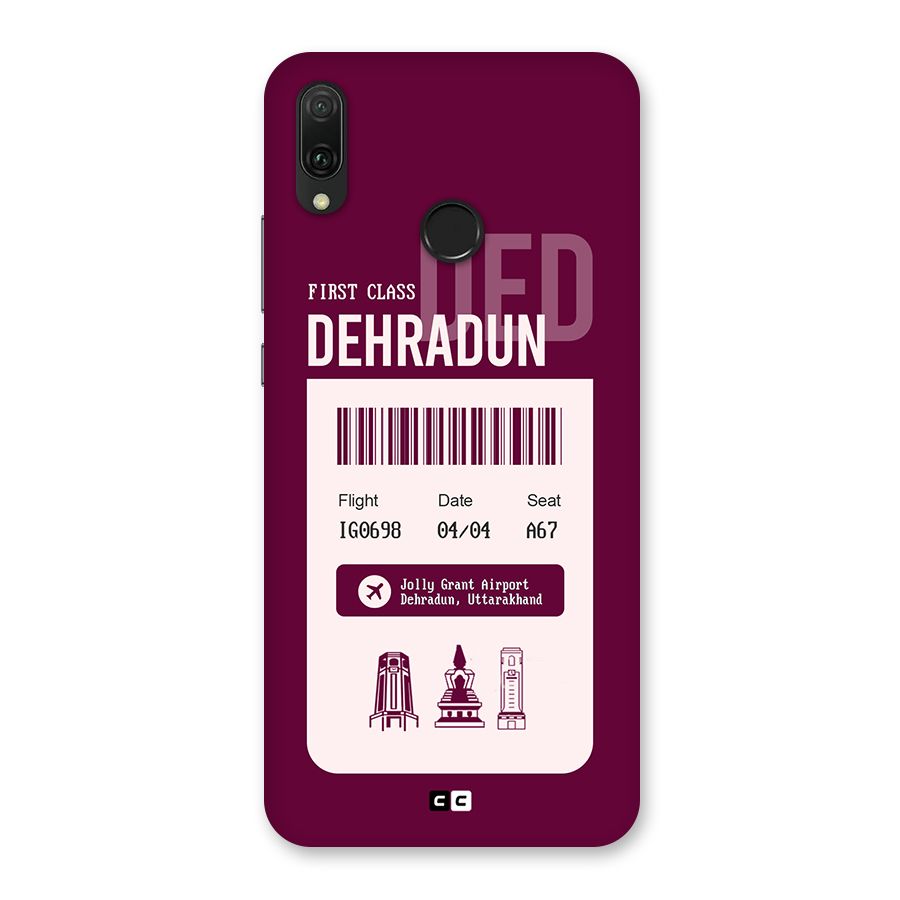 Dehradun Boarding Pass Back Case for Huawei Y9 (2019)