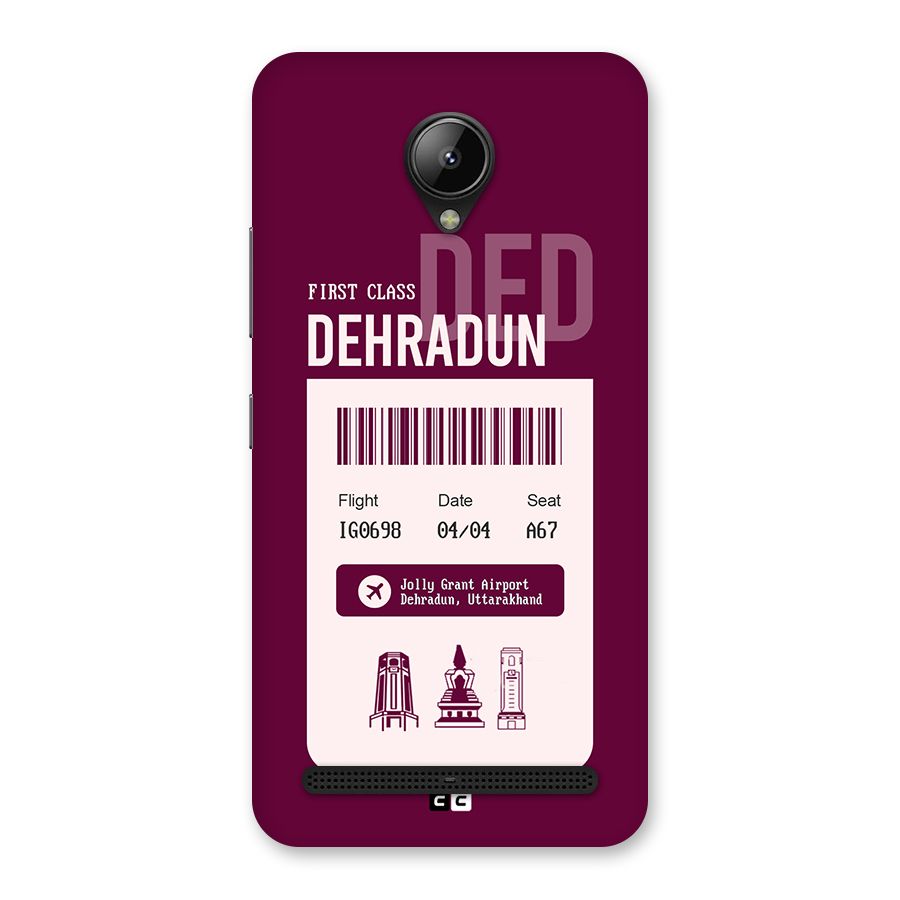 Dehradun Boarding Pass Back Case for Lenovo C2