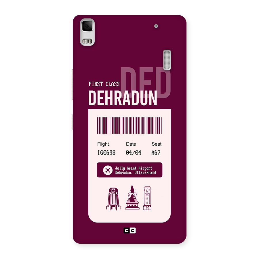 Dehradun Boarding Pass Back Case for Lenovo K3 Note