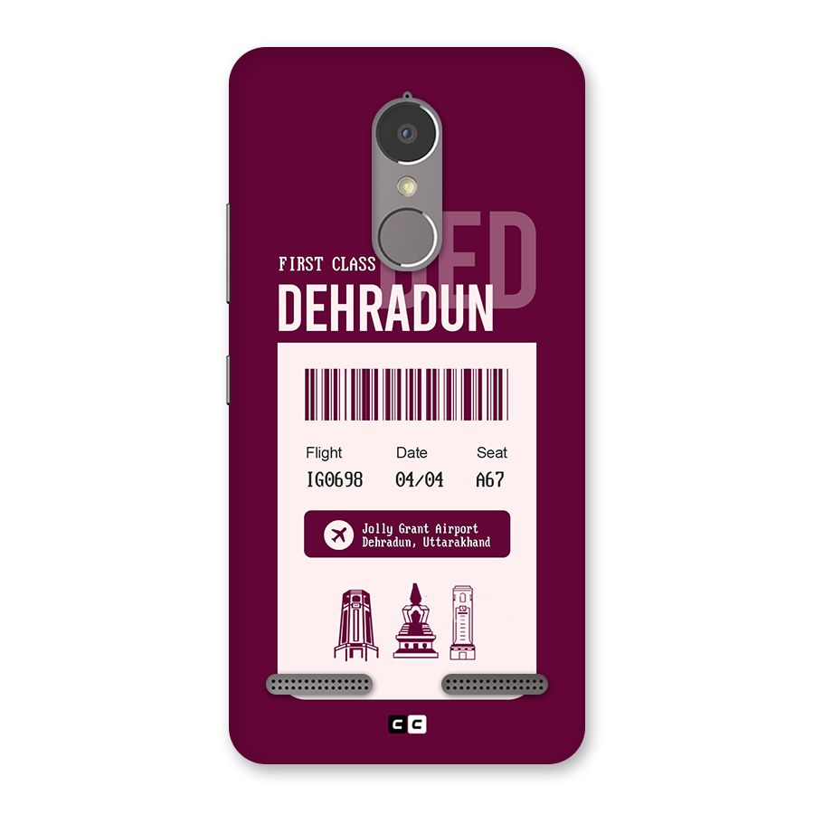 Dehradun Boarding Pass Back Case for Lenovo K6
