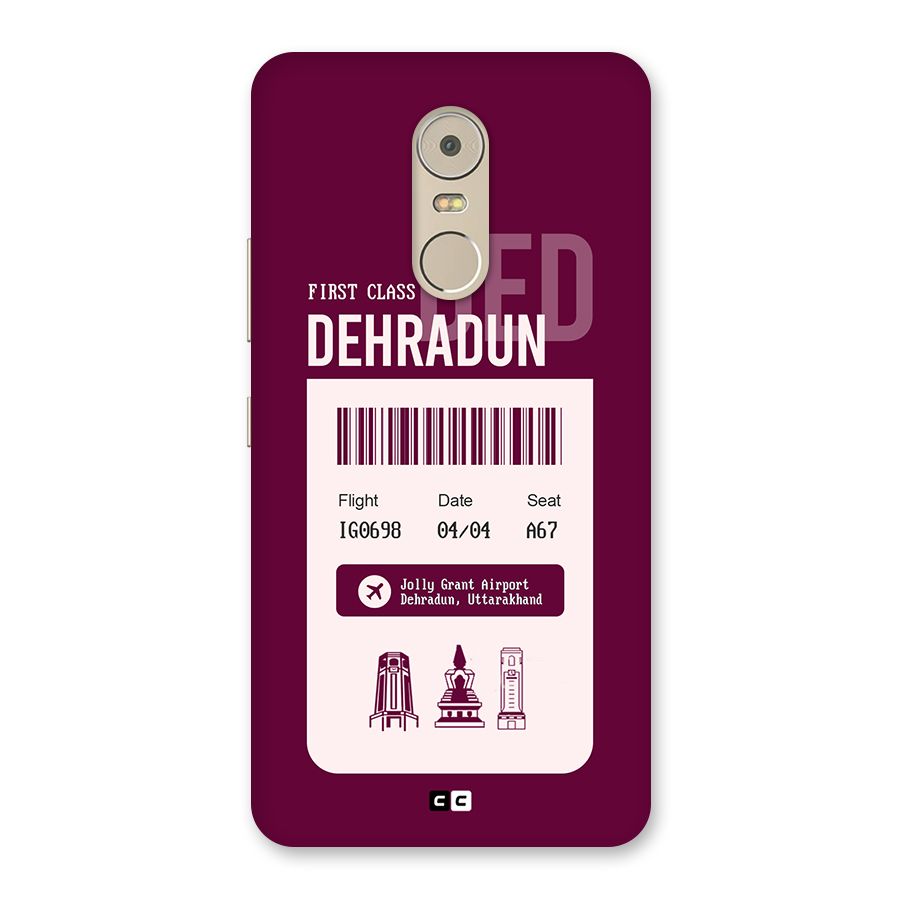 Dehradun Boarding Pass Back Case for Lenovo K6 Note