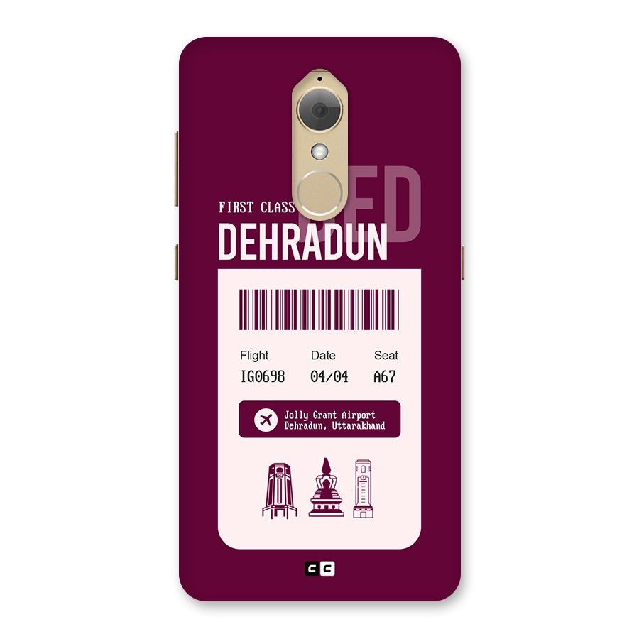 Dehradun Boarding Pass Back Case for Lenovo K8