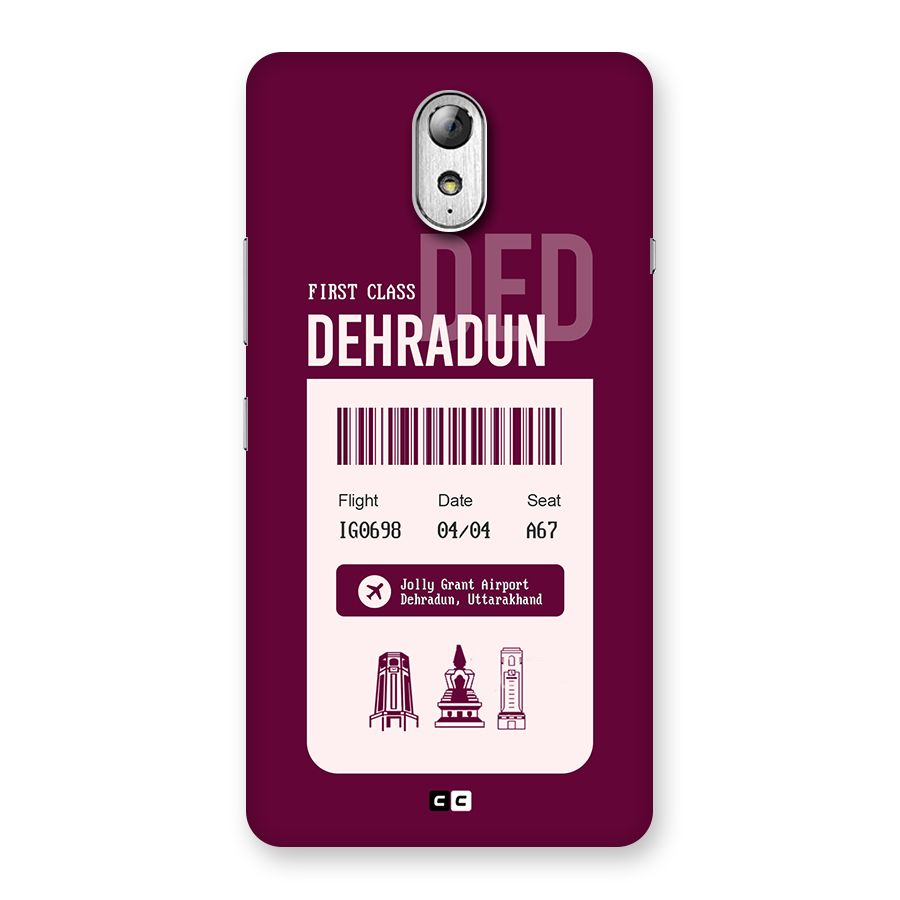Dehradun Boarding Pass Back Case for Lenovo Vibe P1M