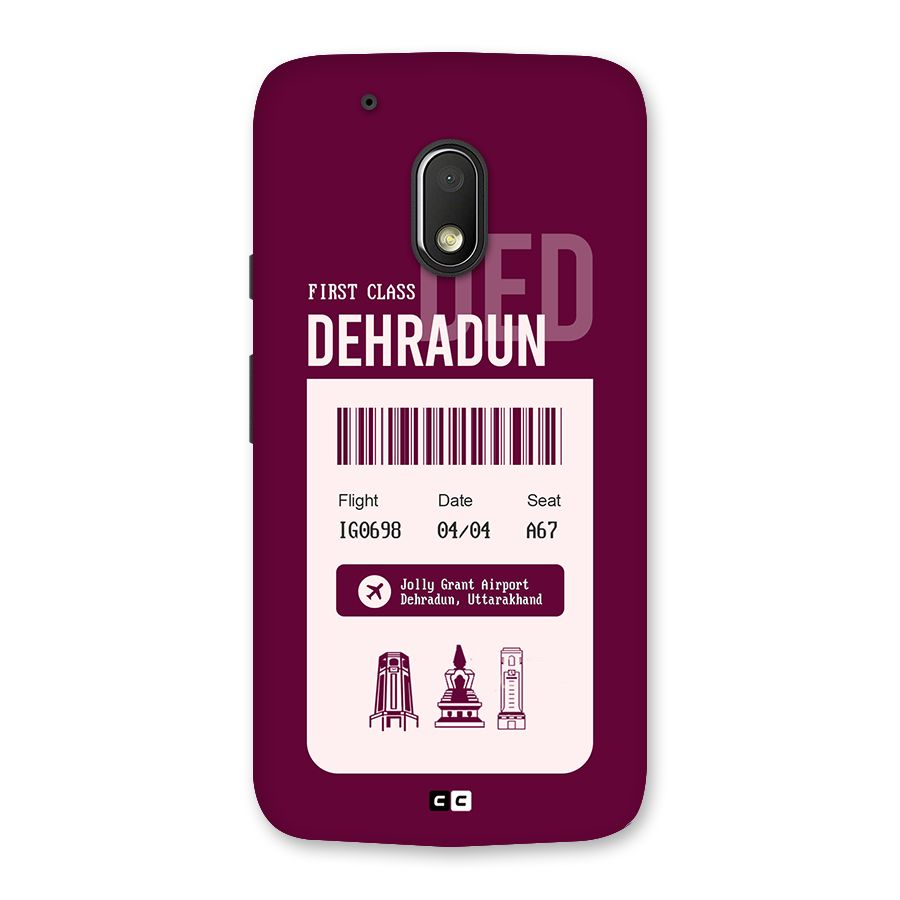 Dehradun Boarding Pass Back Case for Moto G4 Play