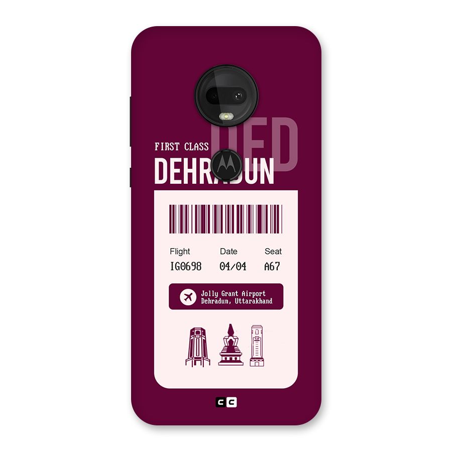 Dehradun Boarding Pass Back Case for Moto G7