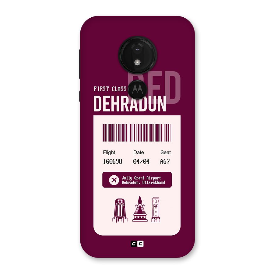 Dehradun Boarding Pass Back Case for Moto G7 Power