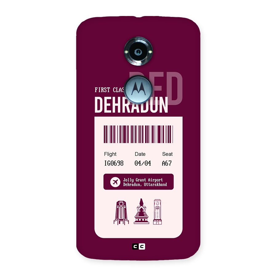Dehradun Boarding Pass Back Case for Moto X2