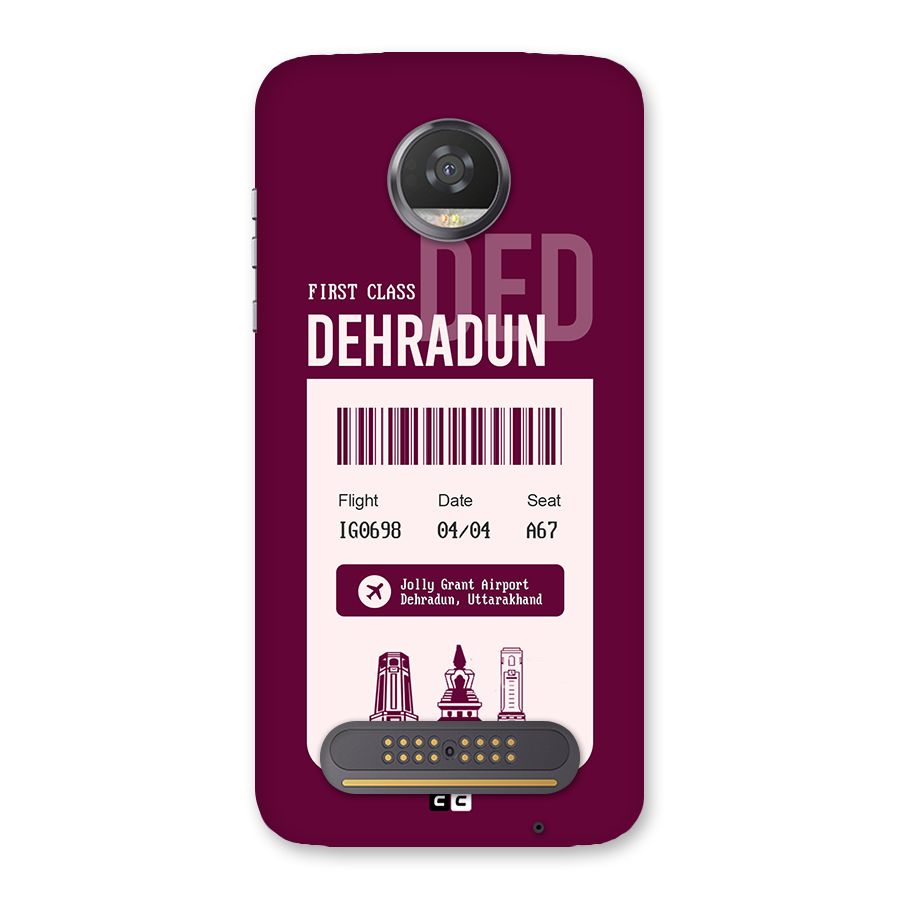 Dehradun Boarding Pass Back Case for Moto Z2 Play