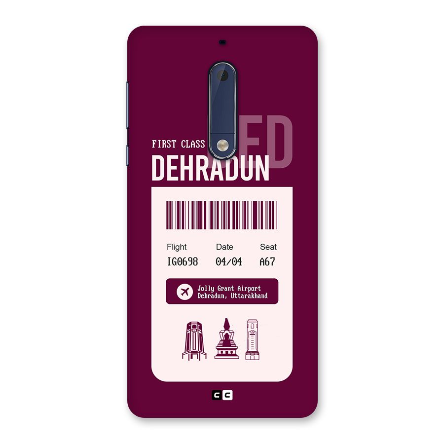 Dehradun Boarding Pass Back Case for Nokia 5