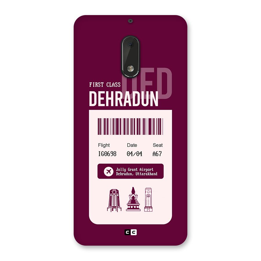 Dehradun Boarding Pass Back Case for Nokia 6