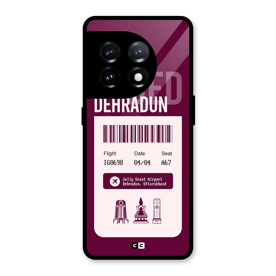 Dehradun Boarding Pass Glass Back Case for OnePlus 11