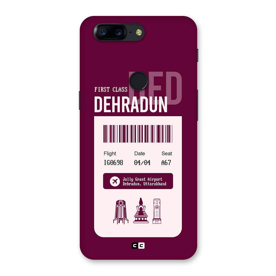 Dehradun Boarding Pass Back Case for OnePlus 5T