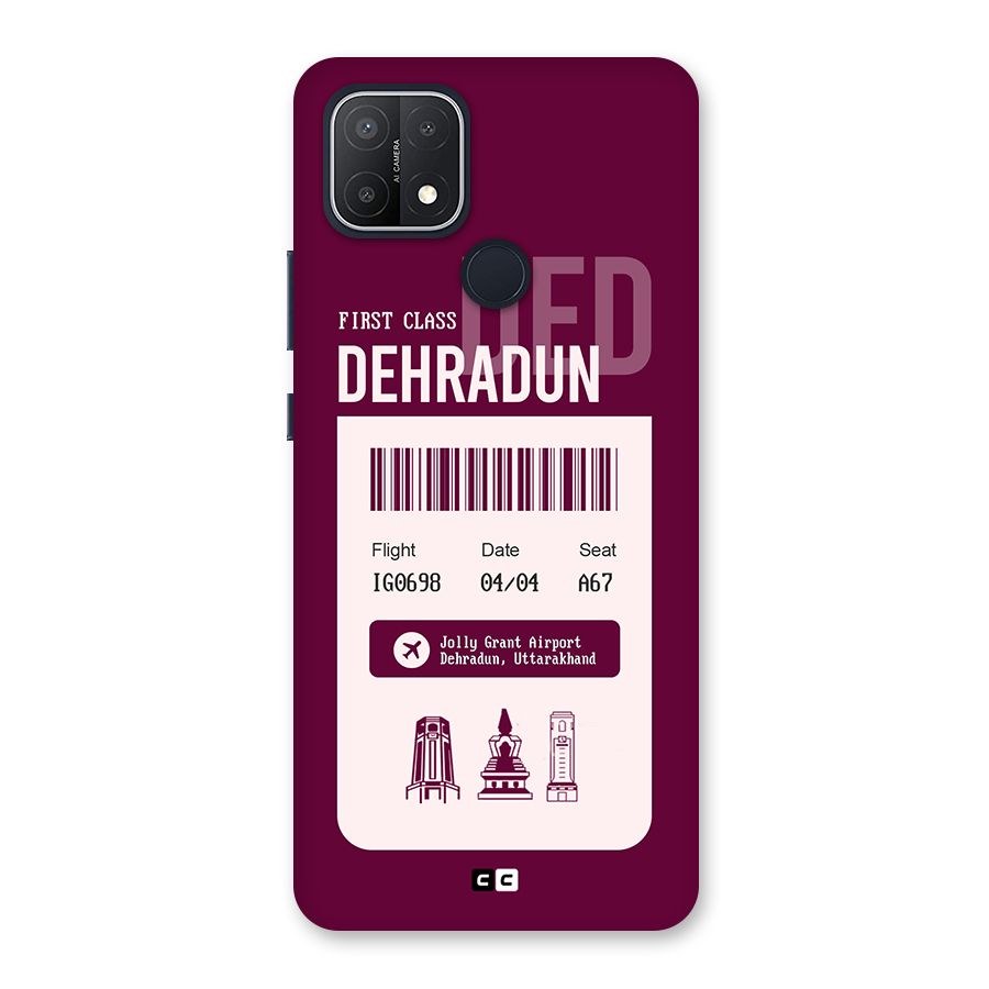 Dehradun Boarding Pass Back Case for Oppo A15s