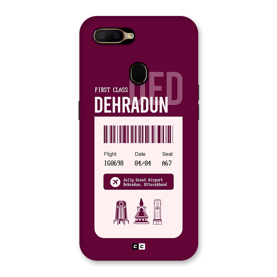 Dehradun Boarding Pass Back Case for Oppo A5s