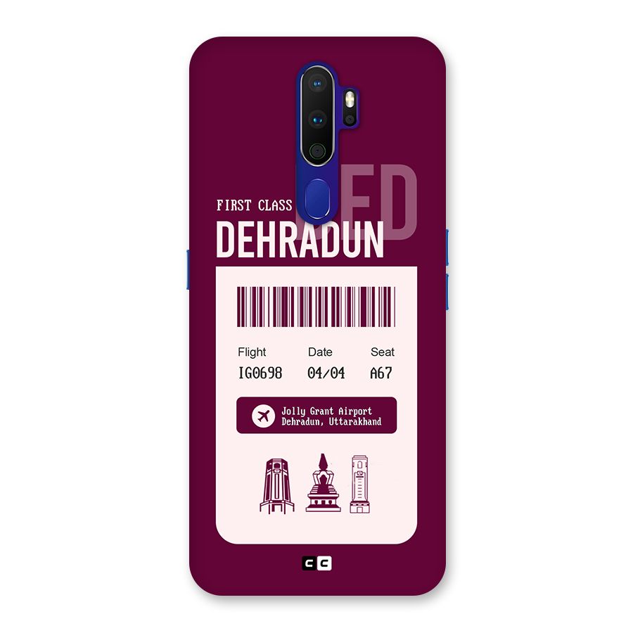 Dehradun Boarding Pass Back Case for Oppo A9 (2020)