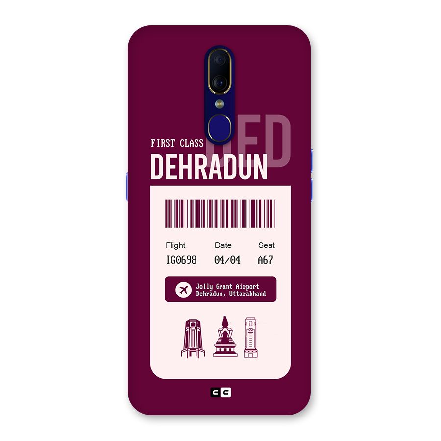Dehradun Boarding Pass Back Case for Oppo F11