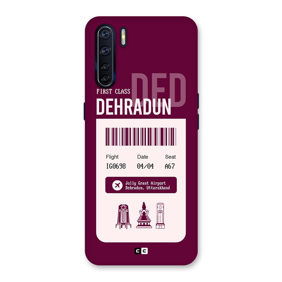 Dehradun Boarding Pass Back Case for Oppo F15