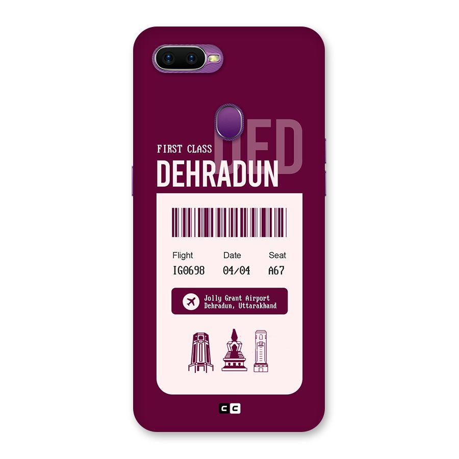 Dehradun Boarding Pass Back Case for Oppo F9