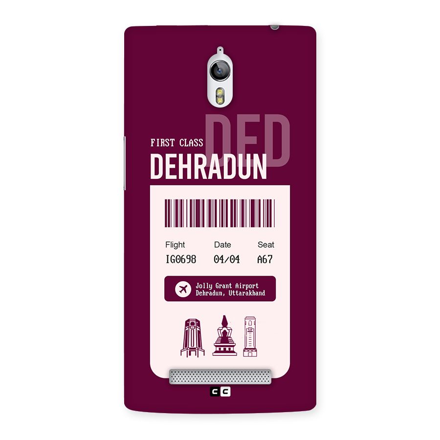 Dehradun Boarding Pass Back Case for Oppo Find 7