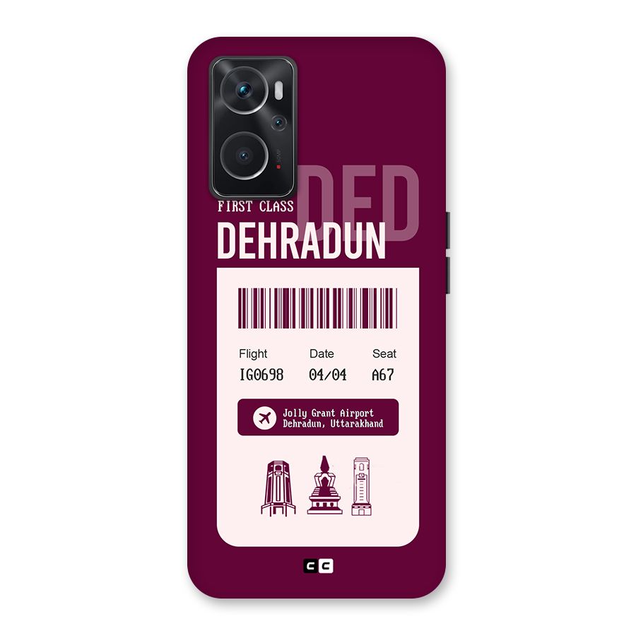 Dehradun Boarding Pass Back Case for Oppo K10 4G