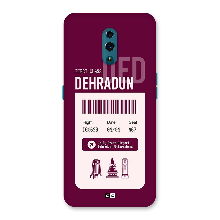 Dehradun Boarding Pass Back Case for Oppo Reno