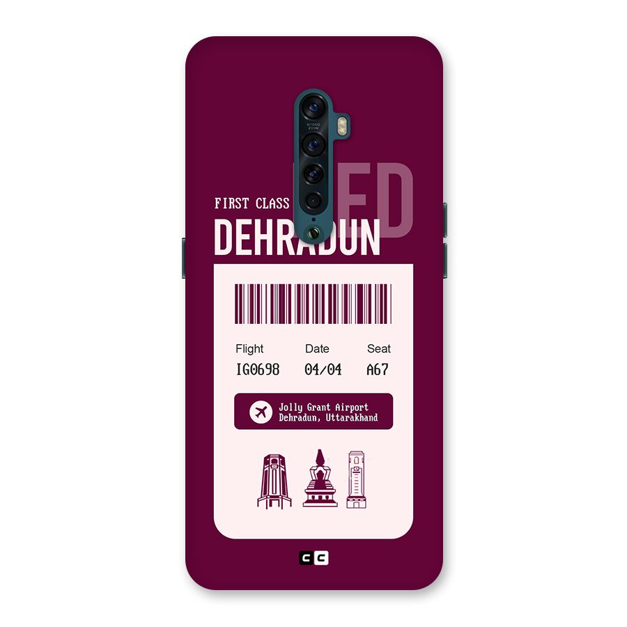 Dehradun Boarding Pass Back Case for Oppo Reno2