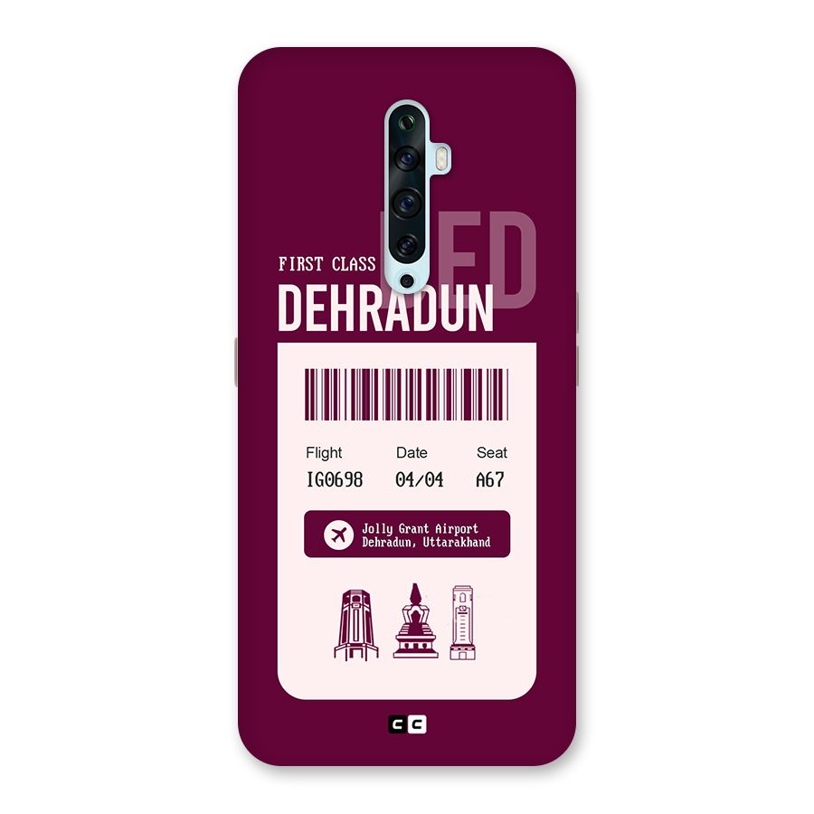 Dehradun Boarding Pass Back Case for Oppo Reno2 Z