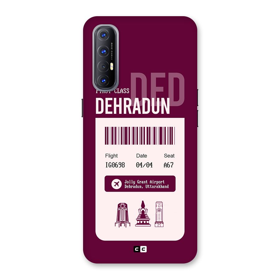 Dehradun Boarding Pass Back Case for Oppo Reno3 Pro