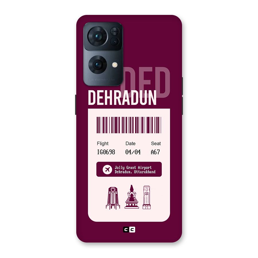 Dehradun Boarding Pass Back Case for Oppo Reno7 Pro 5G