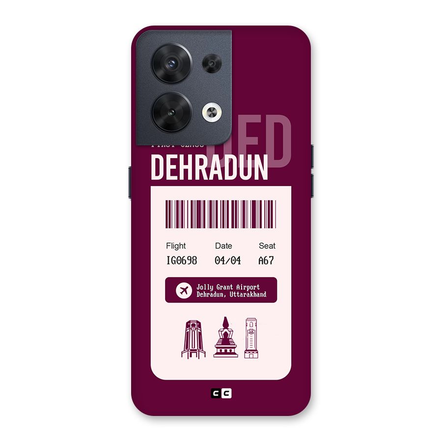 Dehradun Boarding Pass Back Case for Oppo Reno8 5G
