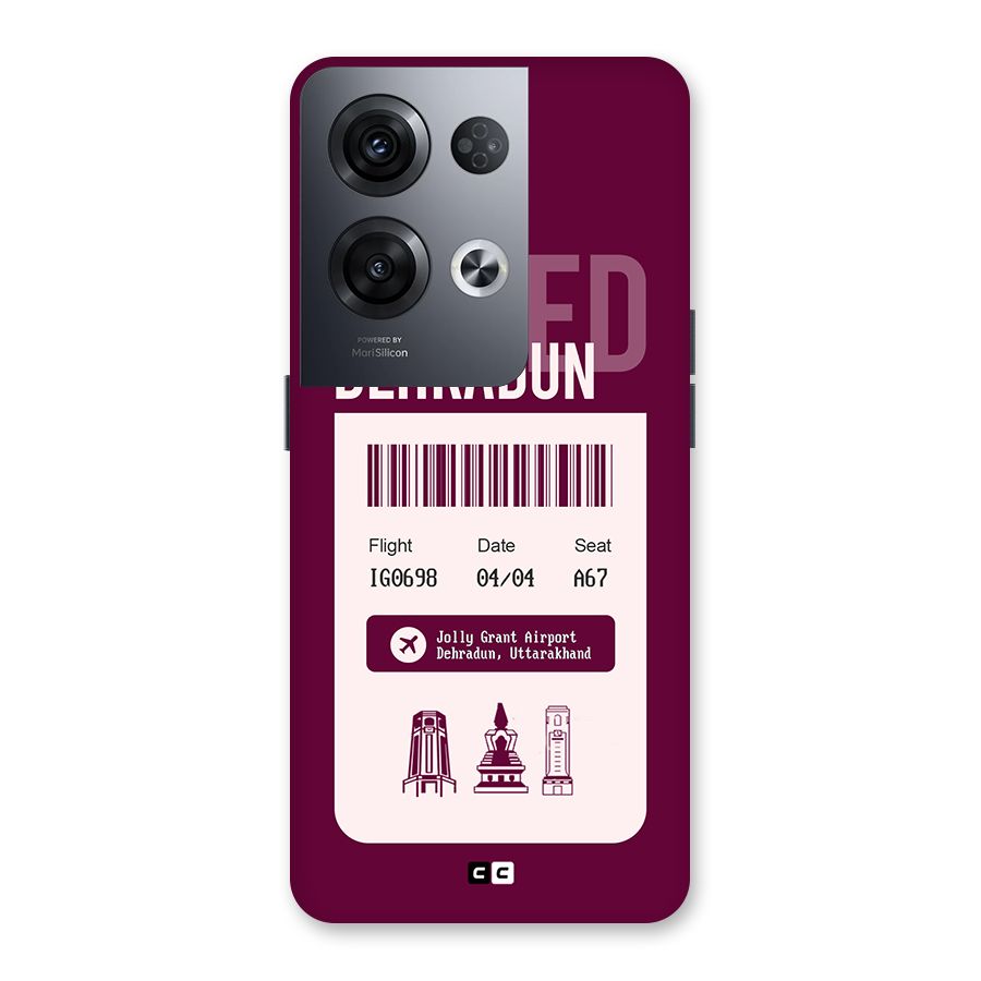 Dehradun Boarding Pass Back Case for Oppo Reno8 Pro 5G